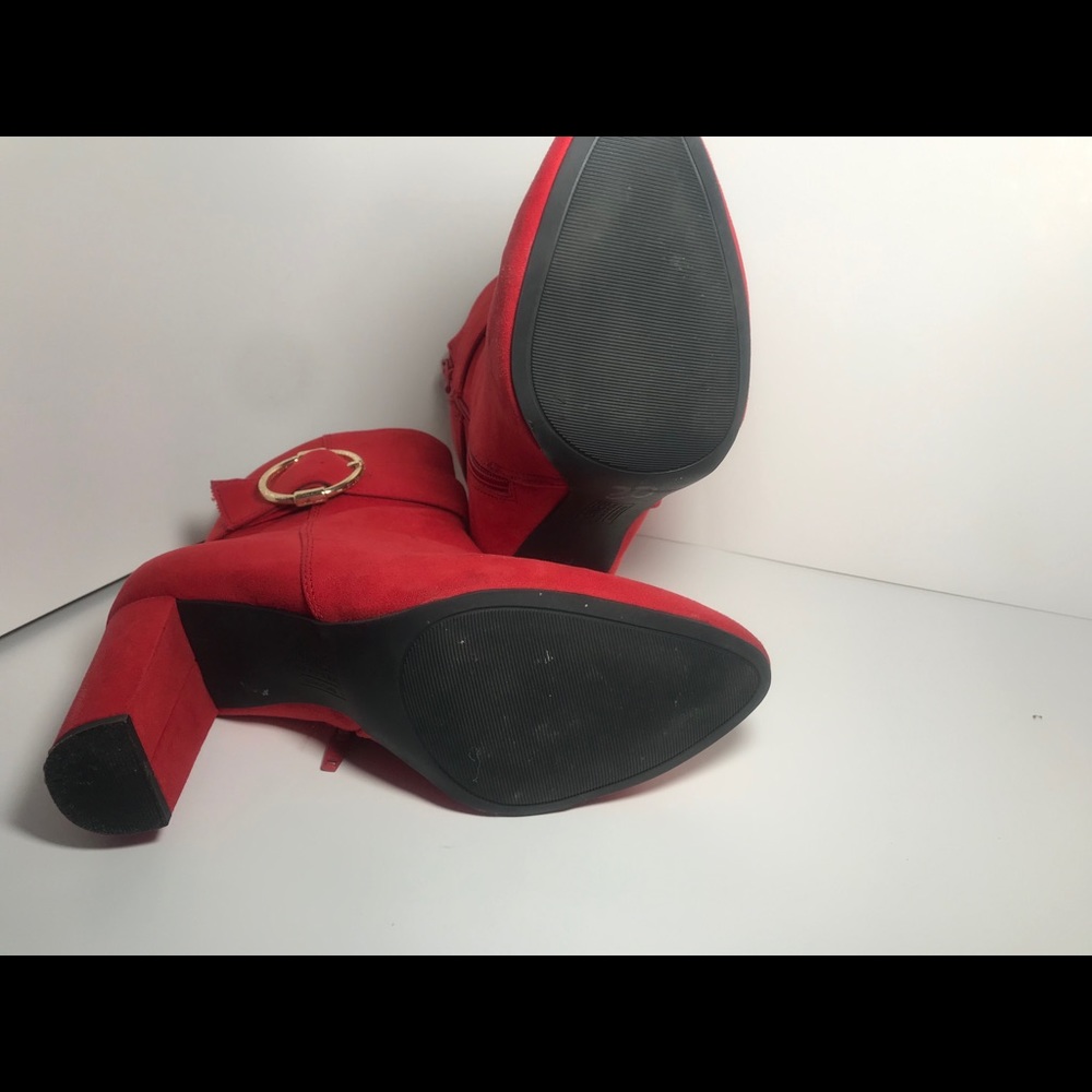Red Ankle Booties - Picture 5 of 5